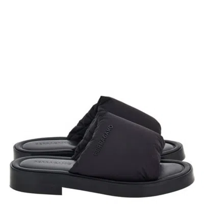 Ferragamo Delfino Padded Slide Sandals In Black