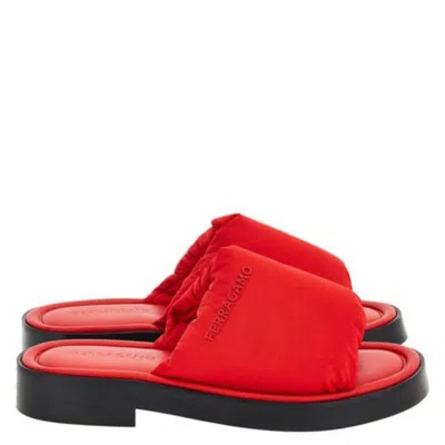 Ferragamo Delfino Padded Slide Sandals In Multi