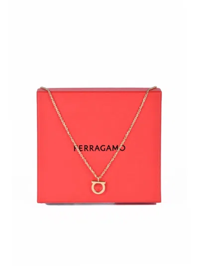 Ferragamo Delicate Gold-plated Necklace With Polished Rounded Pendant