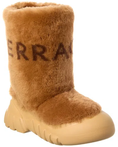 Ferragamo Delphi Shearling Boot In Brown
