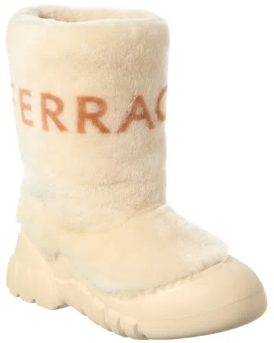 Ferragamo Delphi Shearling Boot In Neutral