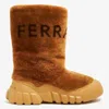 Ferragamo Delphi Shearling Ski Boots In Brown