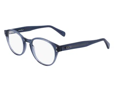 Ferragamo Demo Oval Men's Eyeglasses Sf2940 456 51 In Blue
