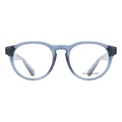 Ferragamo Demo Oval Unisex Eyeglasses Sf2987e 462 50 In Metallic