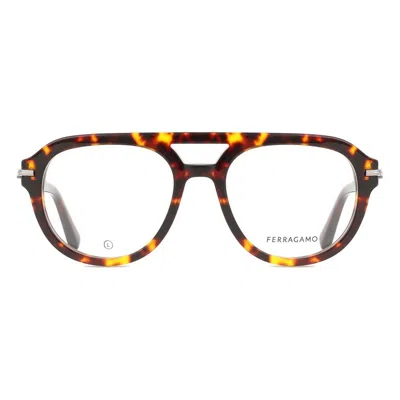 Ferragamo Demo Pilot Unisex Eyeglasses Sf3016 640 54 In Brown
