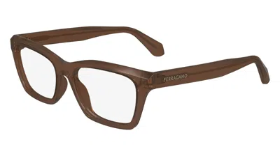 Ferragamo Demo Square Ladies Eyeglasses Sf2986 232 53 In Brown