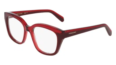 Ferragamo Demo Square Ladies Eyeglasses Sf3023 613 51 In ["red"]