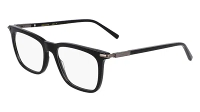 Ferragamo Demo Square Men's Eyeglasses Sf3007 001 56 In Black