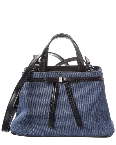 Ferragamo Denim & Leather Tote In Blue