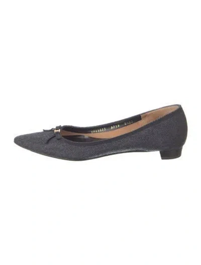 Pre-owned Ferragamo Denim Ballet Flats In Blue