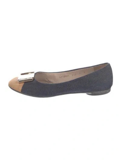Pre-owned Ferragamo Denim Ballet Flats In Blue
