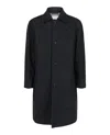 Ferragamo Dark Wash Denim Jacket With Button Closure In Black
