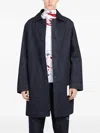 Ferragamo Denim Buttoned Coat In Blue