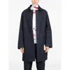 Ferragamo Denim Buttoned Coat In Blue