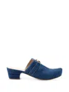 Ferragamo Denim Gancini-detail Mules In Blue