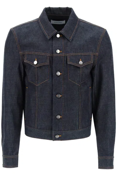 Ferragamo Salvatore  Long Sleeved Buttoned Denim Jacket In Black