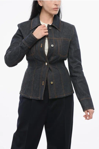FERRAGAMO DENIM JACKET WITH DARK WASH