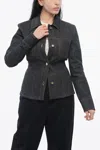 Ferragamo Dark Denim Single Breasted Jacket In Blue