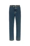Ferragamo Straight Leg Denim Trousers With Contrast Stitching In Blue