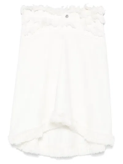 Ferragamo Denim Midi Skirt In White