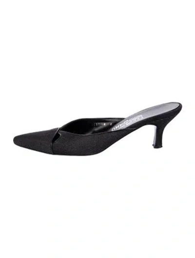 Pre-owned Ferragamo Denim Mules In Grey