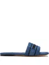 Ferragamo Denim Sandals In Blue