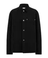 Ferragamo Denim Shirt With Chest Pocket And Textured Fabric In Black