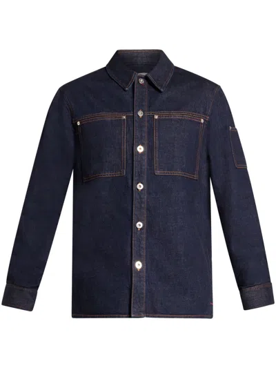 Ferragamo Denim Shirt In Blue