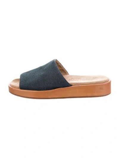 Pre-owned Ferragamo Denim Slides In Multi
