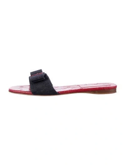 Pre-owned Ferragamo Denim Slides In Multicolor