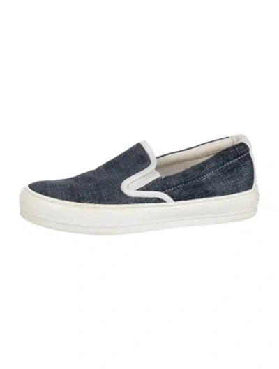Pre-owned Ferragamo Denim Sneakers In Blue