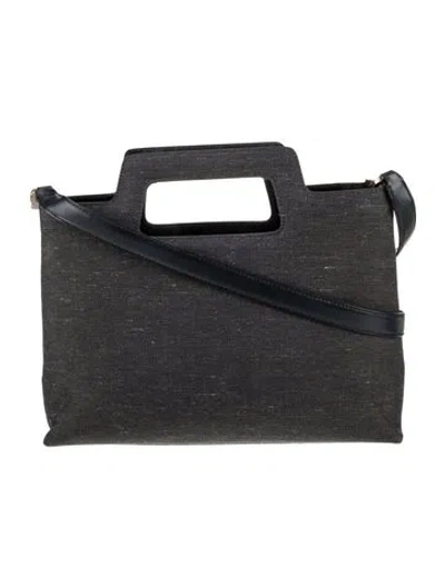 Pre-owned Ferragamo Denim Top Handle Bag In Gray