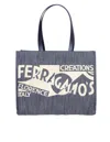 Ferragamo Denim Tote Bag In Denim