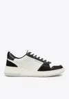 Ferragamo Suede Patch Skate Sneaker In White