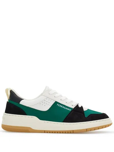 Ferragamo Man Sneakers Green Size 9 Leather