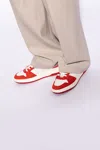 Ferragamo Panelled Leather Sneakers In Red