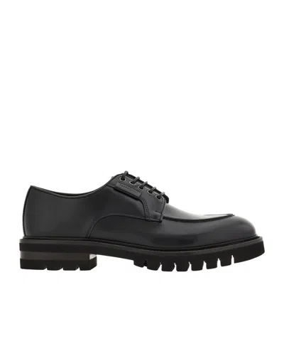 Ferragamo Derby Shoe In Black