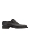 Ferragamo Derby Shoe With Zip Detail In Black