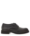 Ferragamo Logo-debossed Leather Derby Shoes In Black