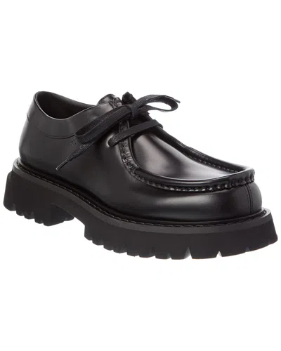 Ferragamo Deroy Leather Derby In Black