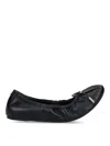 Ferragamo Elasticated Nappa Leather Ballet Flats In Black