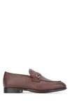 Ferragamo Man Loafers Chocolate Brown Size 9 Leather In Brown