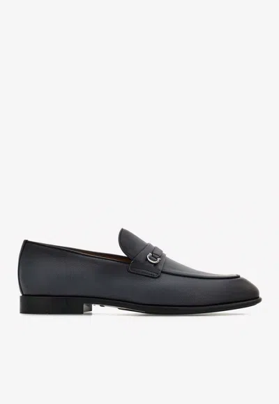 FERRAGAMO DESIO GANCINI LEATHER LOAFERS