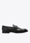 Ferragamo Man Moccasin With Gancini Ornament In Black