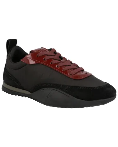 Ferragamo Detroit Patent Leather Trim Sneakers In Black