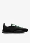 Ferragamo Stitching Low-top Leisure Sneakers In Black
