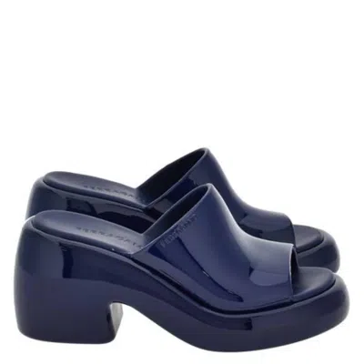 Ferragamo Deva Chunky Rubber Slides In Blue