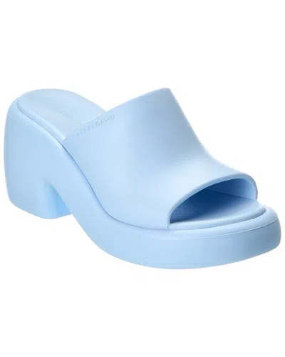 Ferragamo Deva Rubber Platform Mule In Blue