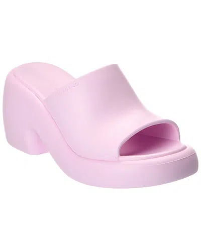 Ferragamo Deva Rubber Platform Mule In Pink