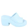 Ferragamo Deva Rubber Platform Mule In Blue